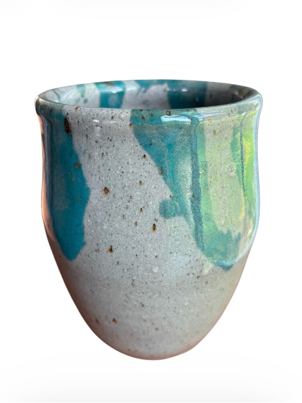 Artisan Vase Handmade Pottery Ceramic Grey Teal